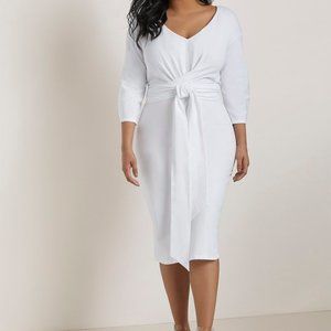 Eloquii Tie Waist Midi Dress